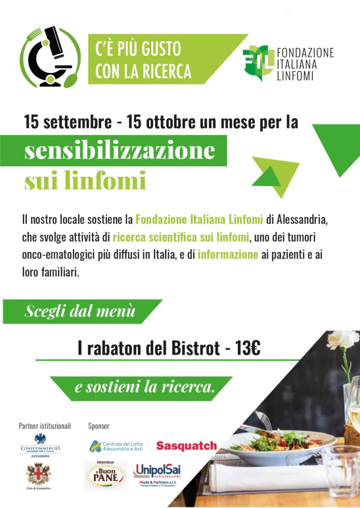 Anche il Bistrot Cavour aderisce al mese di sensibilizzazione sui linfomi 