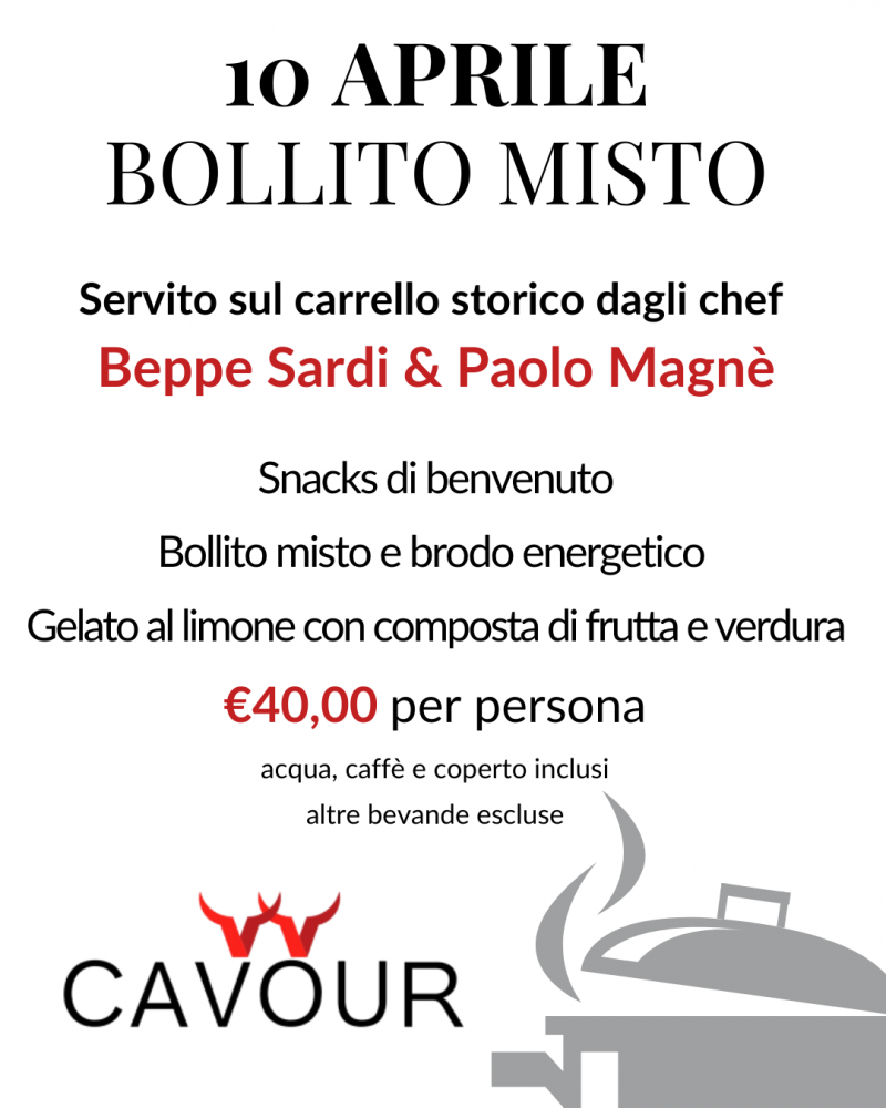 Serata 10 Aprile Bollito Misto tradizionale 
