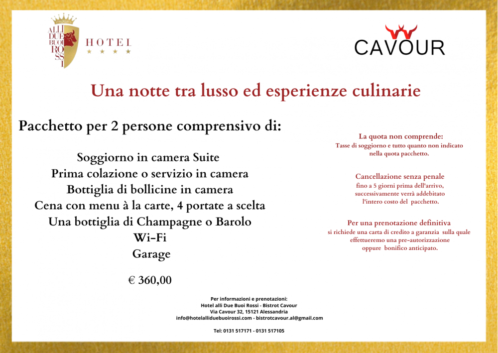 Una notte tra lusso ed esperienze culinarie