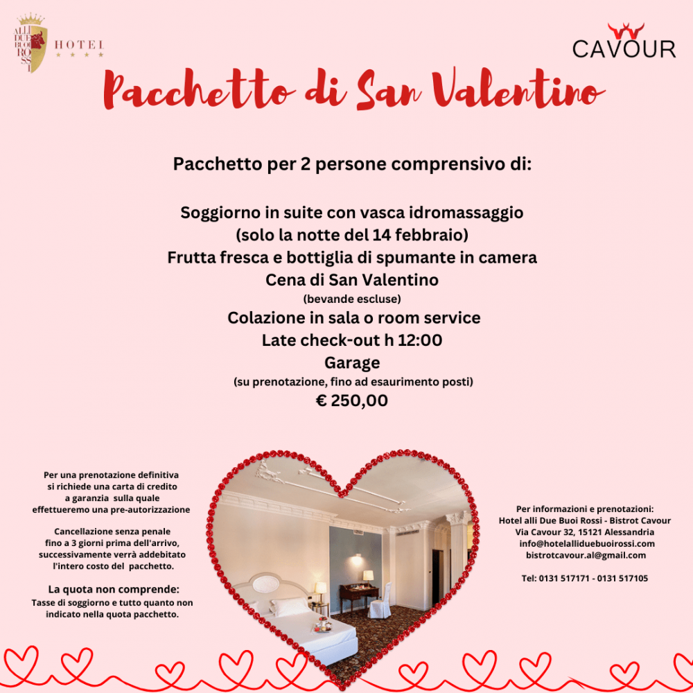 Speciale San Valentino all'hotel Alli Due Buoi Rossi 